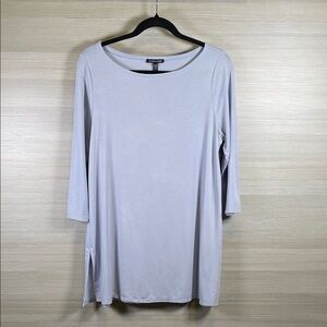 Eileen Fisher Boat Neck Tunic in Mulled Grape | Medium